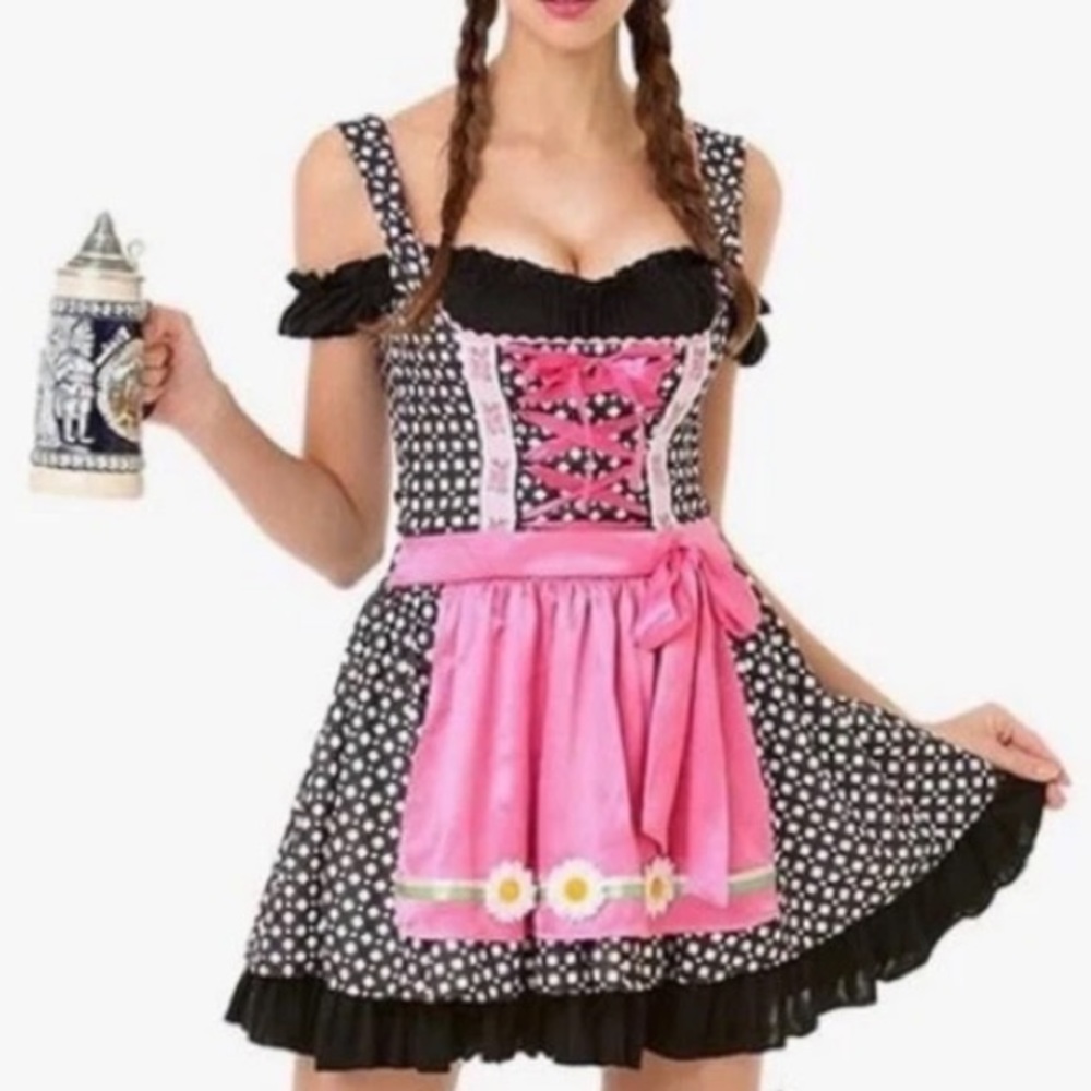 Hauntlook Oktoberfest Beer Maid Dress Adult Costume Halloween Size Medium